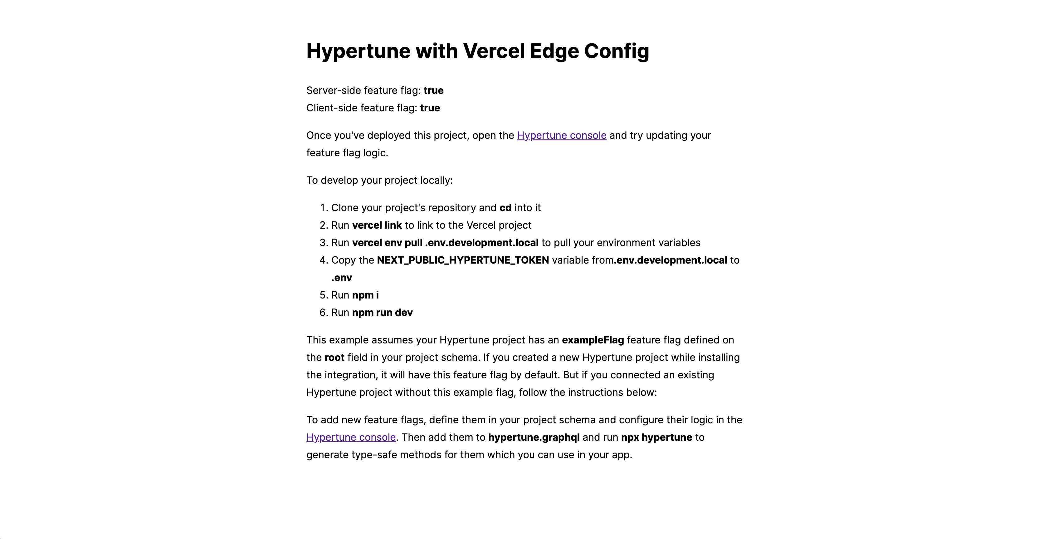 Demo of Hypertune with Vercel